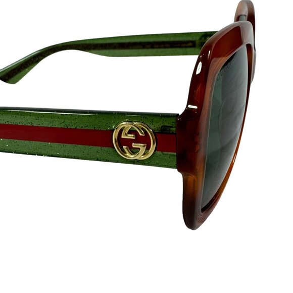 GUCCI GG0036S Acetate/Glitter Brown Front Frame GG & Web Women\'s Sunglasses main image 9
